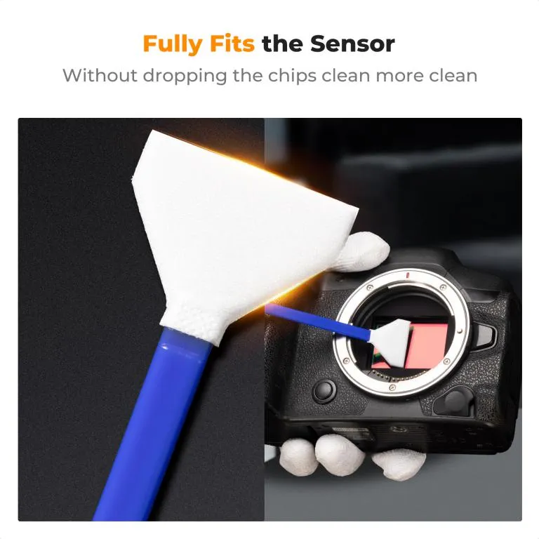 K&F Concept 10st Rengöringsstickor & rengöringsvätska för APS-C bildsensor