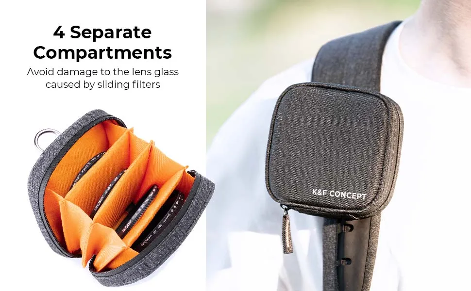  K&F Concept filterfodral för 4 kamerafilter upp till 95 mm från Kamda – snabb leverans och trygg e-handel