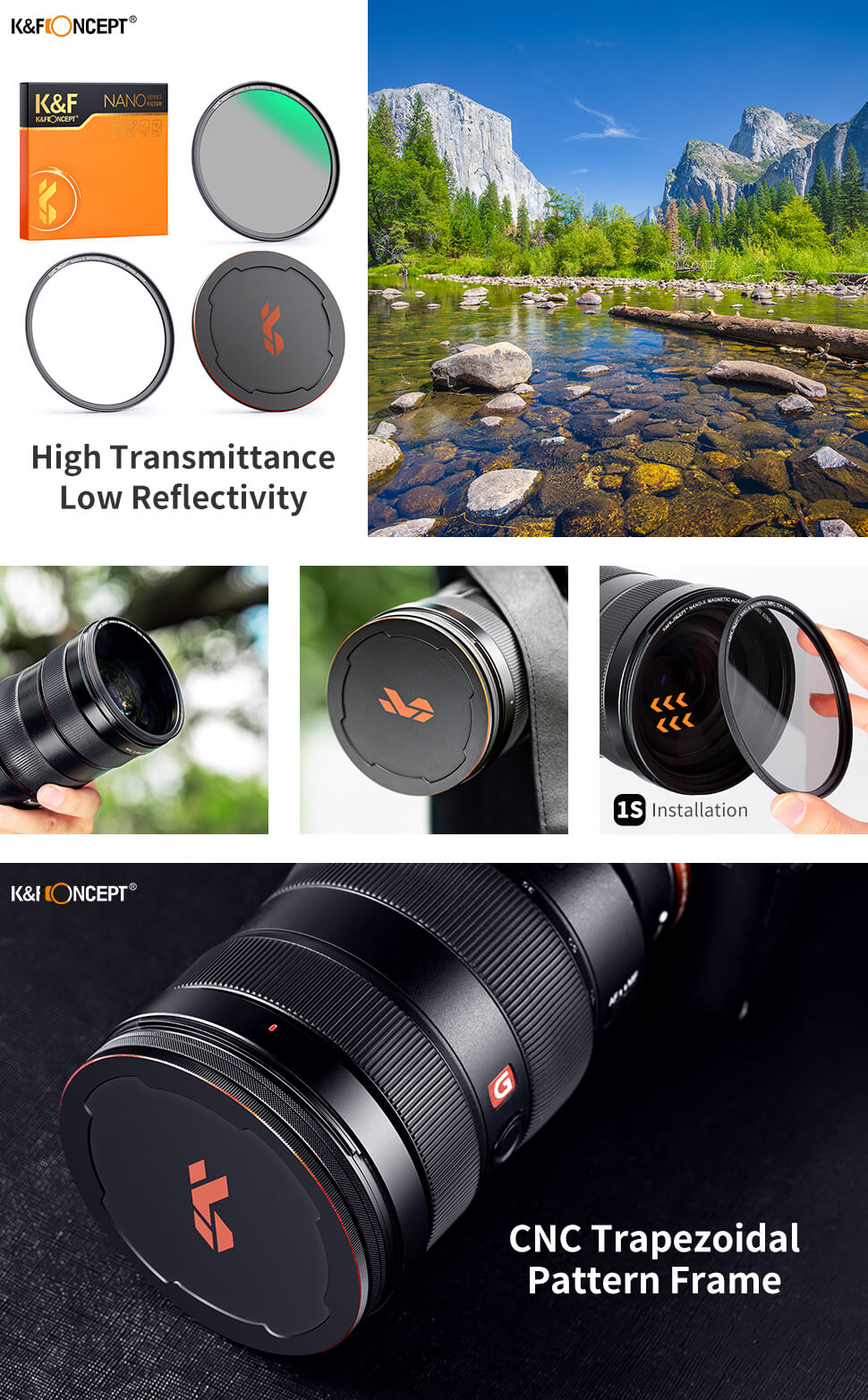  K&F Concept Magnetisk Polarisationsfilter med adapterring & magnetlock