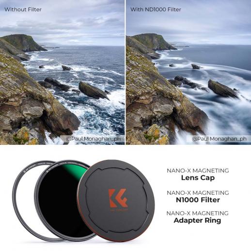  K&F Concept Magnetiskt ND1000-filter med adapterring & objektivlock