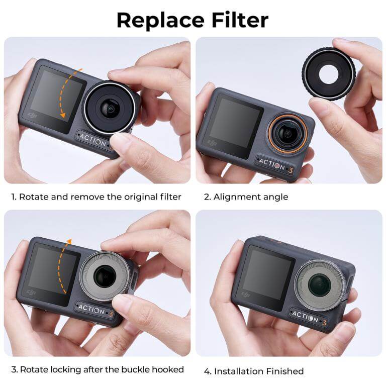 K&F Concept Nano-X Polariseringsfilter för DJI Osmo Action 3