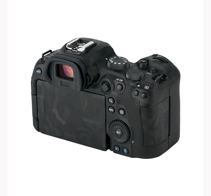  Kiwifotos Skin för Canon EOS R6 - Svart kamoflage