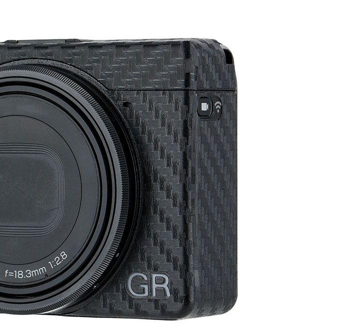 Kiwifotos Skin för Ricoh GR III - Svart kolfiberfilm