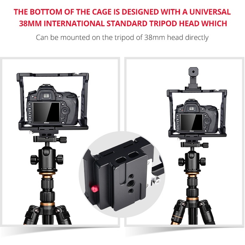 Yelangu C8 Videokamerabur Cage med rälsstång universal modell