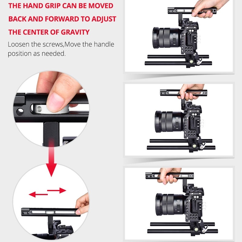  YELANGU CA7 Videokamerabur Cage med Rlsstng fr Sony A7K A7X