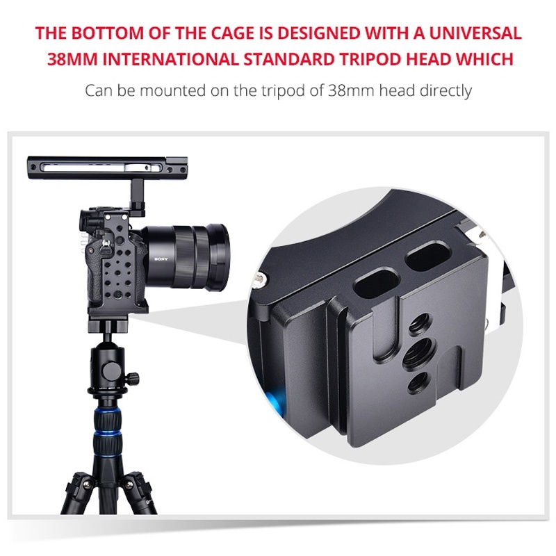  YELANGU CA7 Videokamerabur Cage med Rlsstng fr Sony A7K A7X