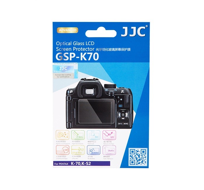  JJC Skrmskydd fr Pentax K70/K-S2 optiskt glas 9H