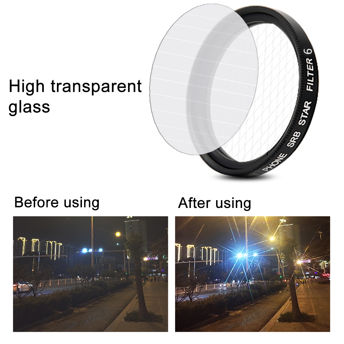 ZOMEI Universal Stjärnfilter (3 i 1) mobilobjektiv för smartphones