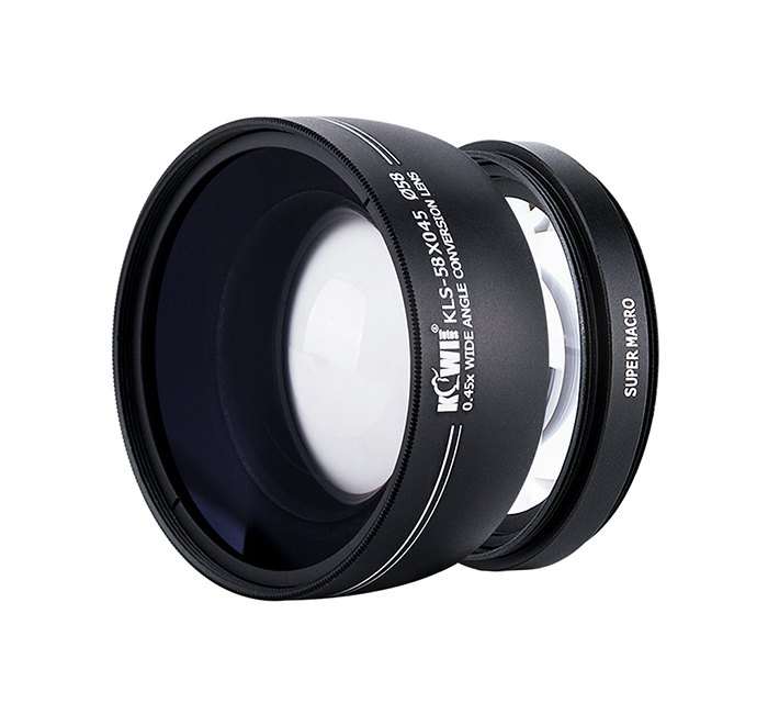 Kiwifotos 0.45x Vidvinkellins 58mm med makrolins 10x