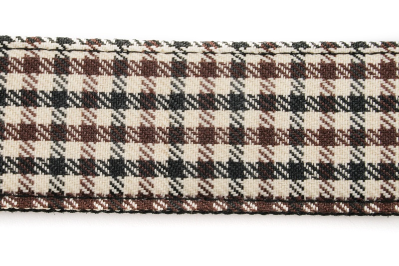 Kamerarem - Beige rutigt svart & brun