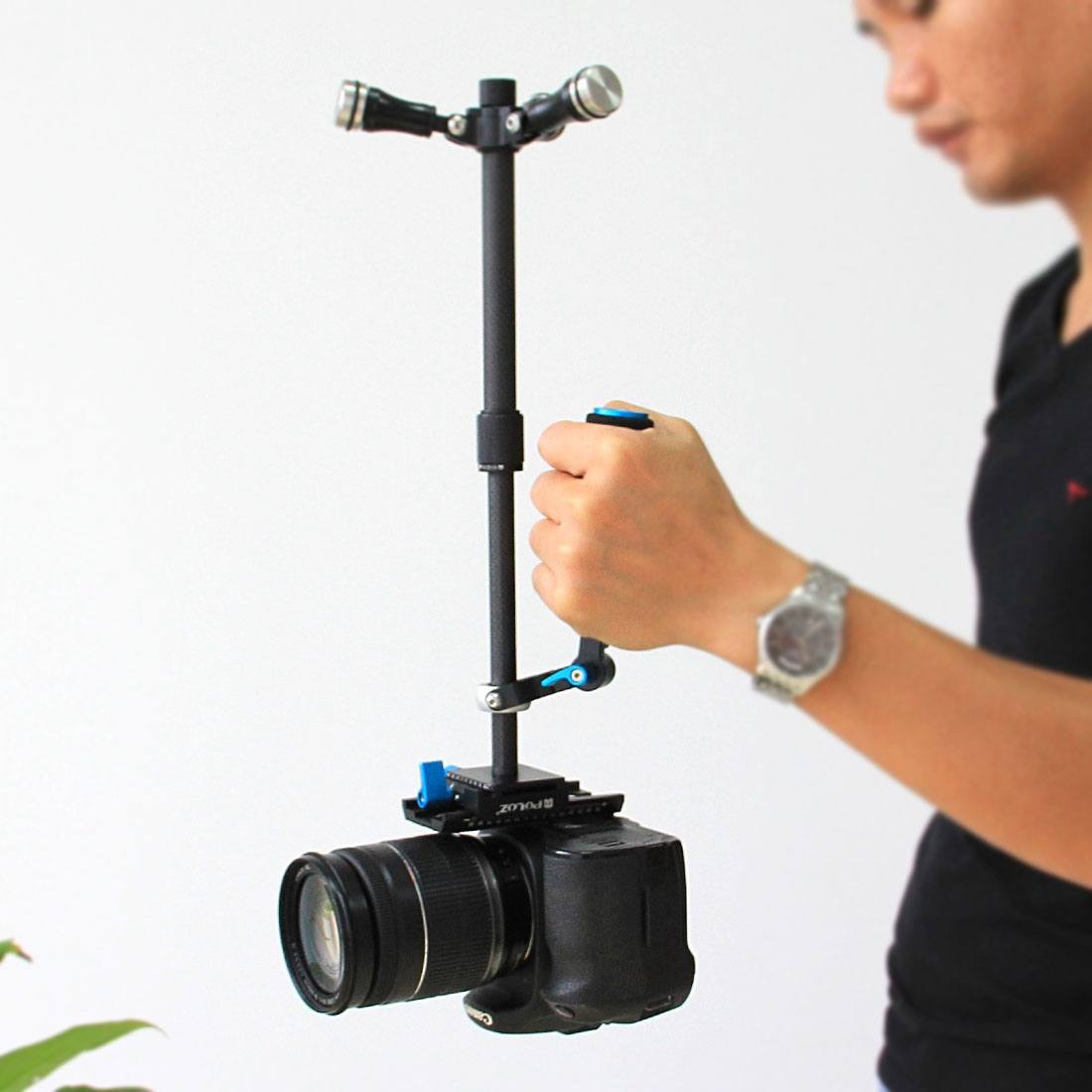 Puluz Handhållen kolfiber stabilisator för DSLR/DV-kameror (27-37cm)