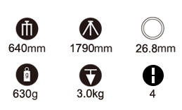 Enbensstativ 179cm Monopod - Fancier WT-1006
