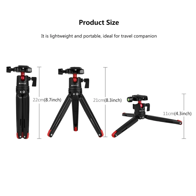  Puluz mini skrivbordsstativ med kulled – justerbar höjd 11–21 cm från Kamda – snabb leverans och trygg e-handel