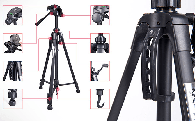 Weifeng Trebensstativ med videohuvud - WT3560