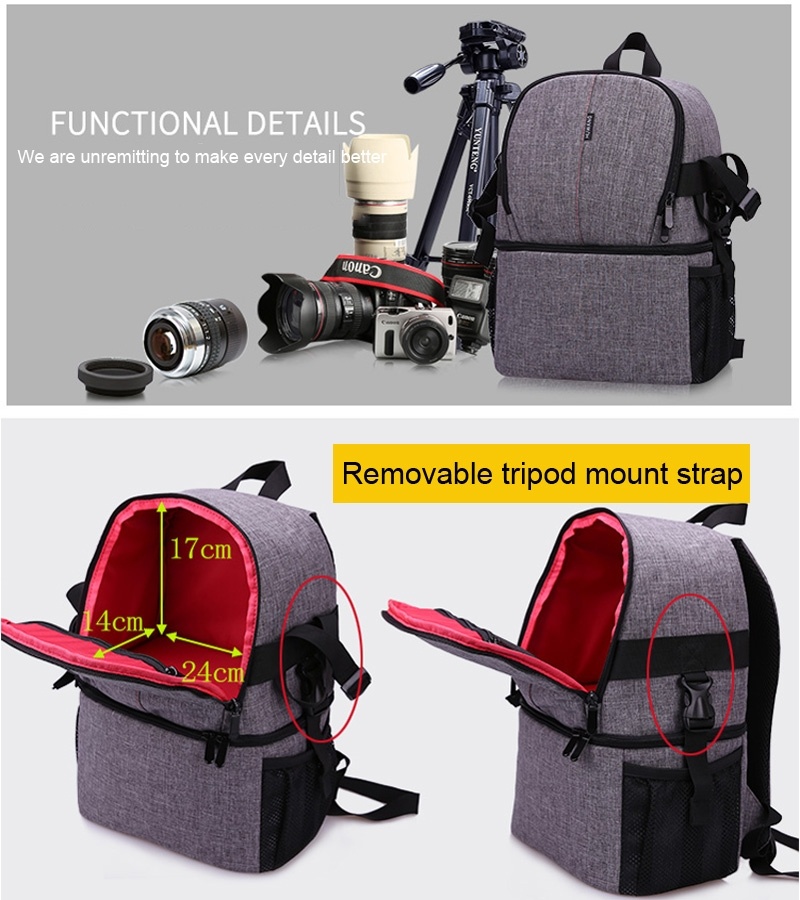  Huwang Multifunktionell ryggsäck för kameran