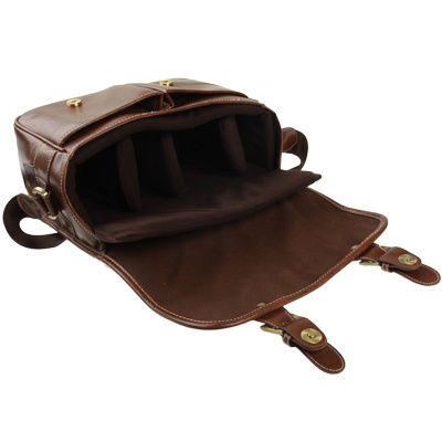  Kameraväska konstläder dubbelspänne 8 liter - Brun