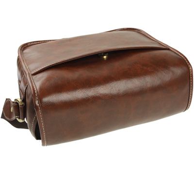  Kameraväska konstläder dubbelspänne 8 liter - Brun