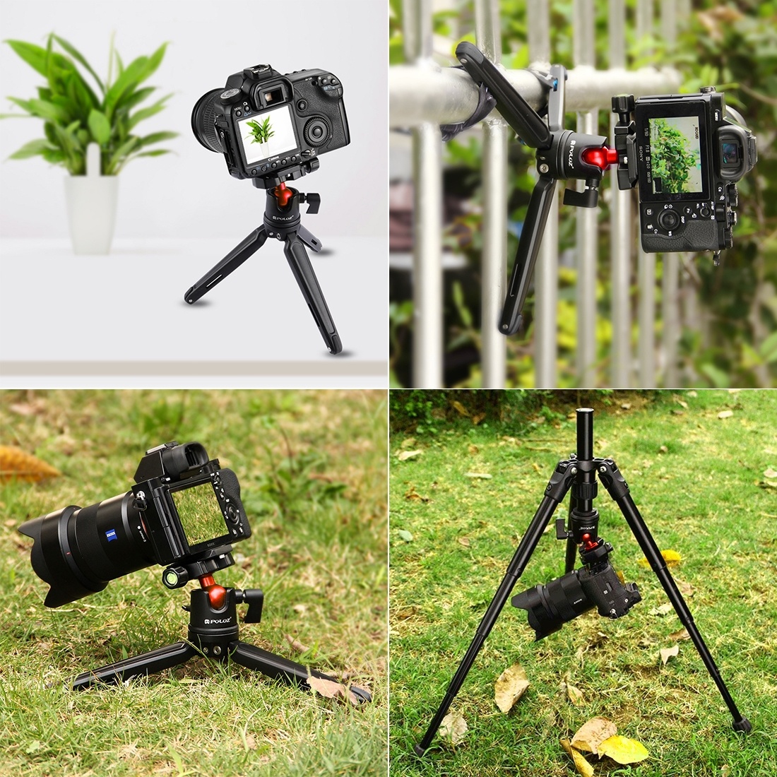 PULUZ 360 roterbart kulledshuvud med snabbplatta för DSLR