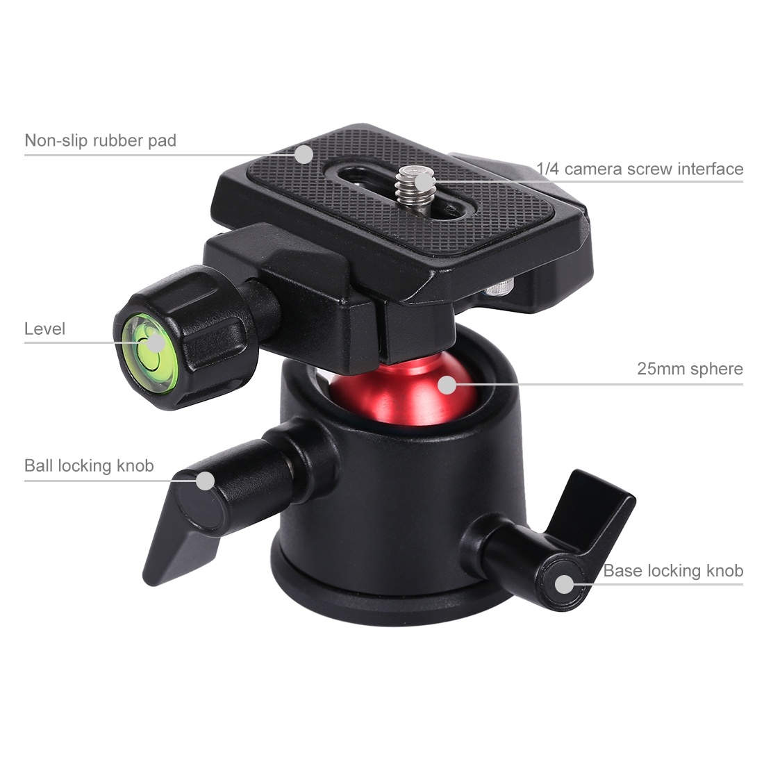 PULUZ 360 roterbart kulledshuvud med snabbplatta för DSLR