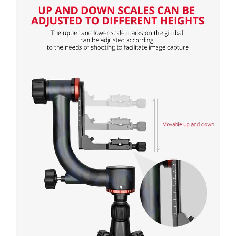  YELANGU A203 Robust Gimbal av kolfiber fr tyngre kameror och objektiv 25kg