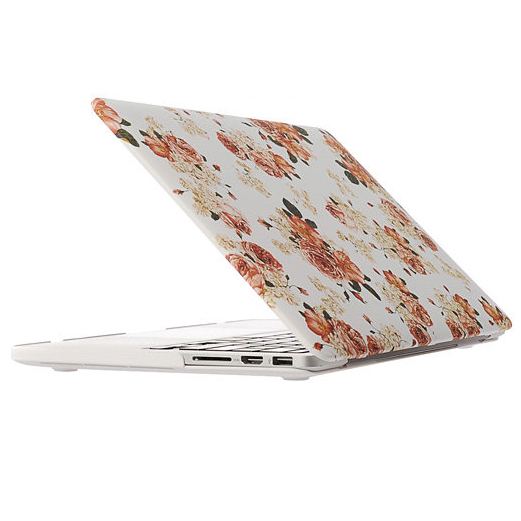 Skal Macbook Pro Retina Vit med rosa blommor