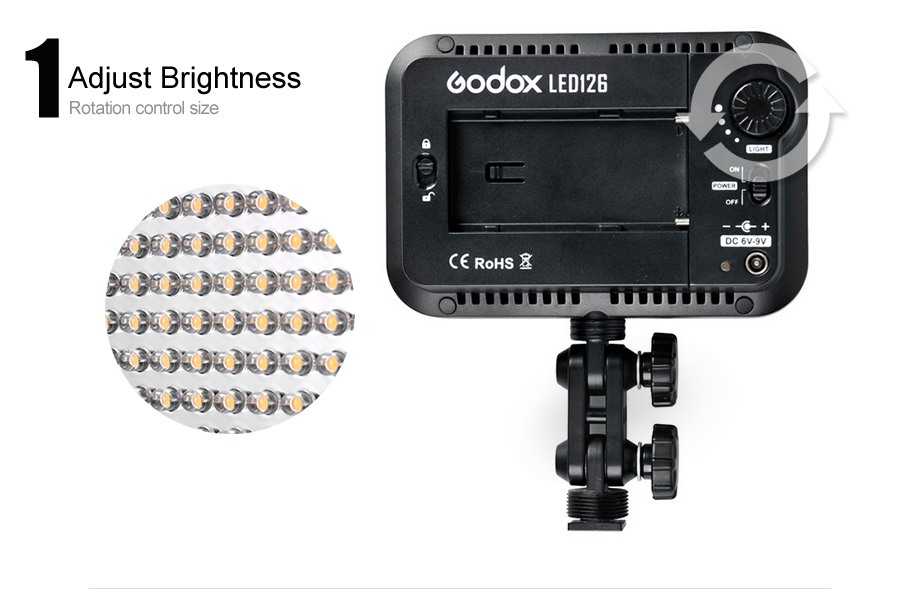 Godox Videobelysning med 126st lysdioder för DSLR-kamera & Videokamera