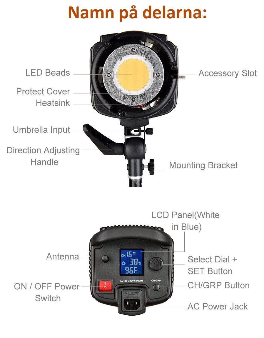  Godox SL-150W LED-videolampa - Dagsljusbalanserad 150W