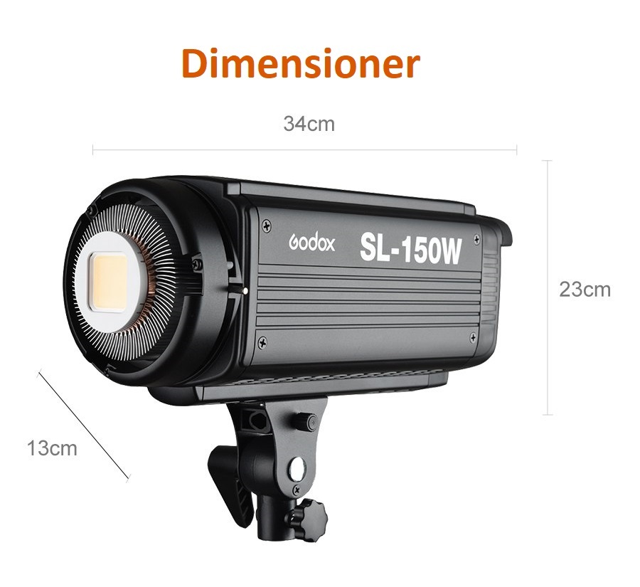  Godox SL-150W LED-videolampa - Dagsljusbalanserad 150W