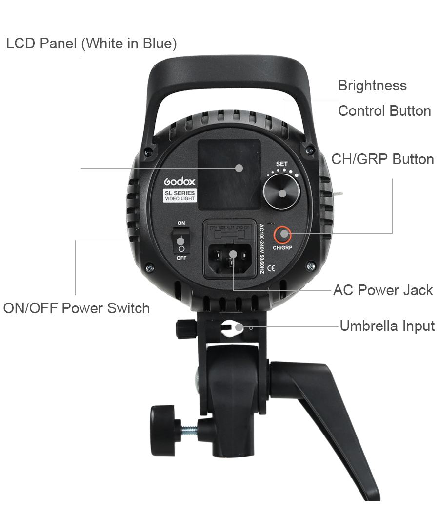  Godox SL60W LED-videolampa - Dagsljusbalanserad 60W