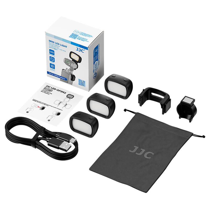  JJC 3st Mini LED-lampor och hållare för DJI Osmo Pocket 3 från Kamda – snabb leverans och trygg e-handel