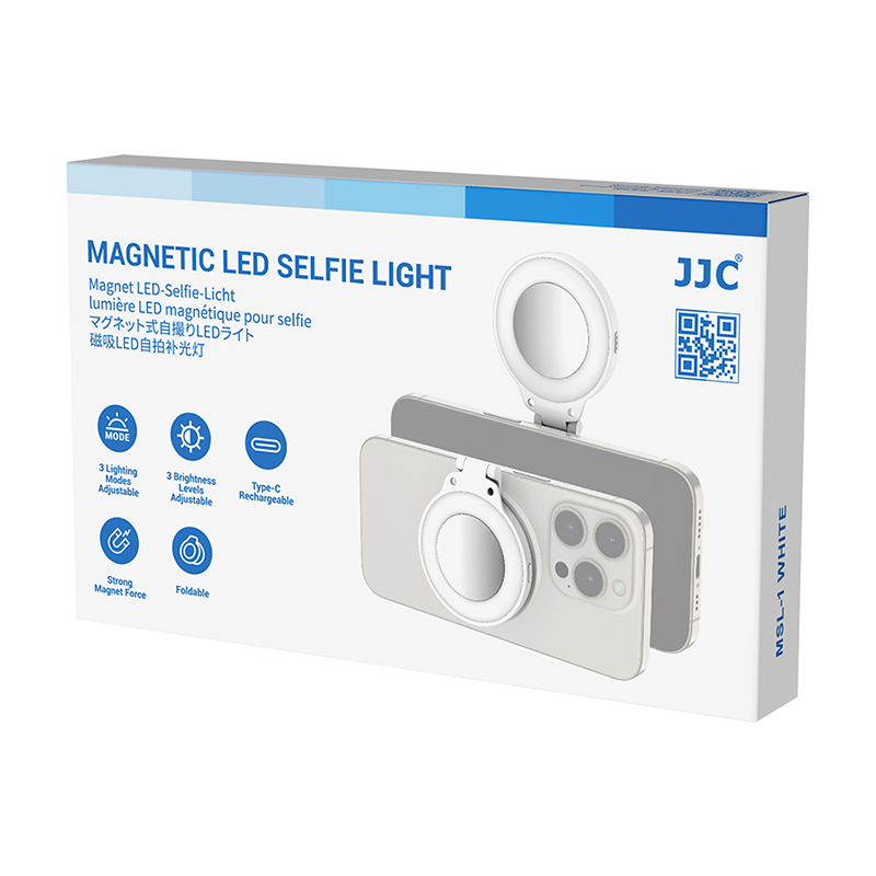  JJC MSL-1 Magnetisk LED-selfielampa fr vloggning, streaming, selfie