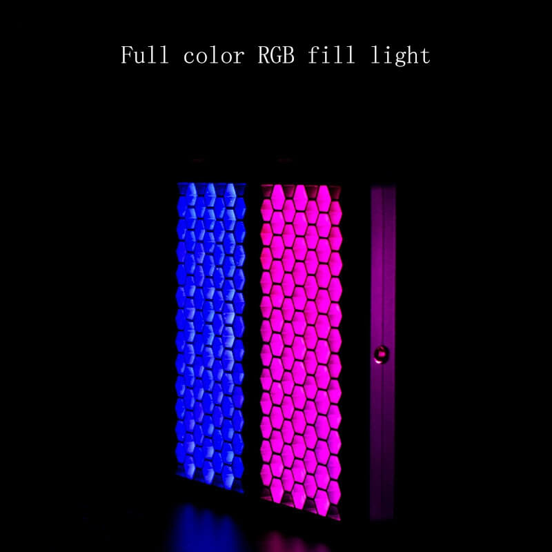  VIJIM VL196 RGB LED-panel fotobelysning med raster & diffusor 14.8x7.6x1.6cm