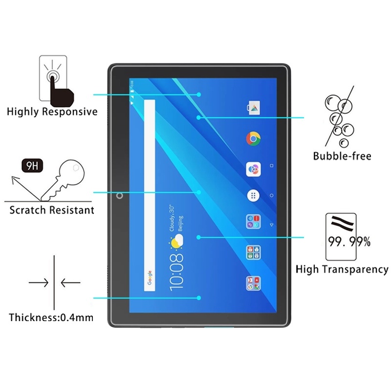Skärmskydd för Lenovo Tab E10 av härdat glas
