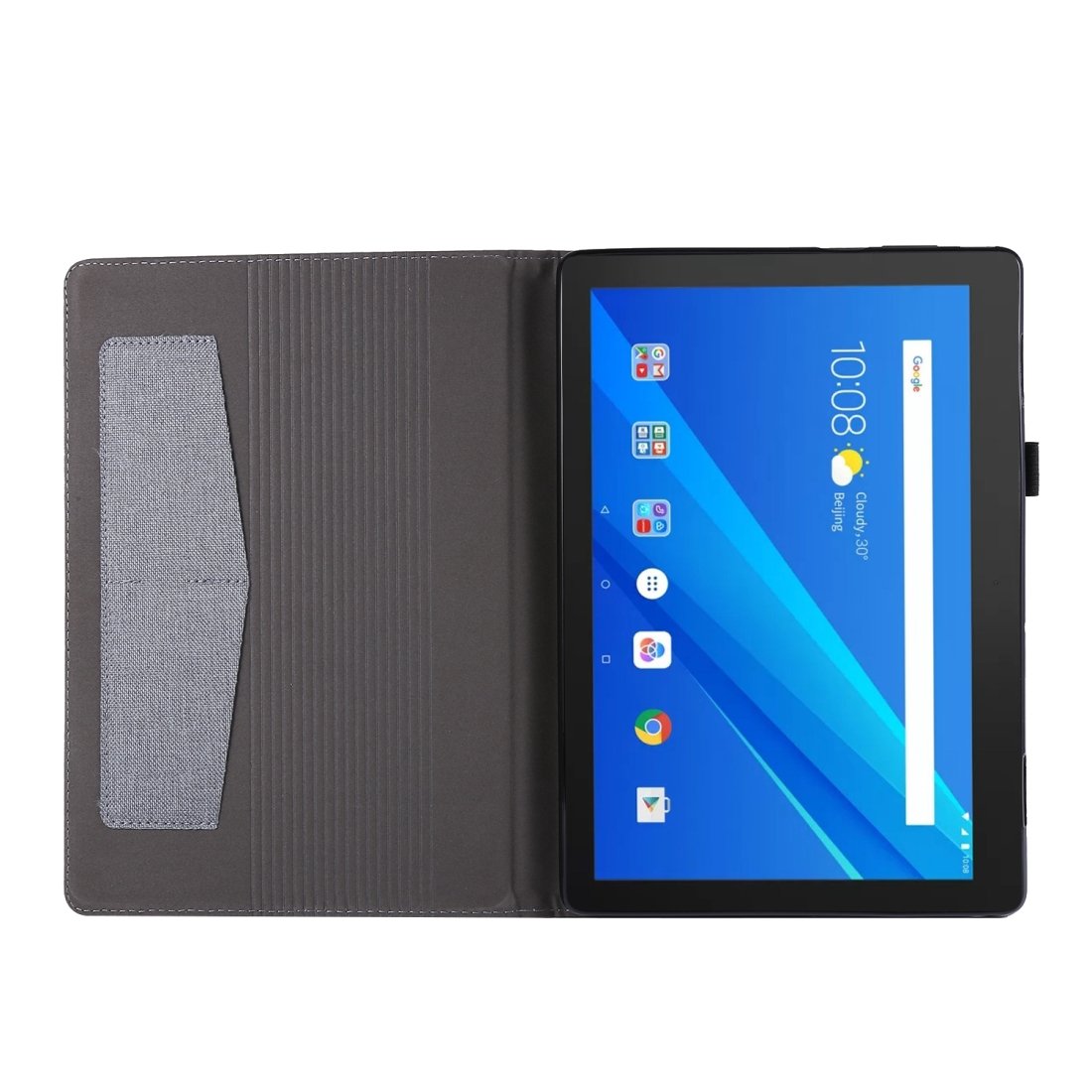 Fodral för Lenovo Tab E10 10.1 Grå textil