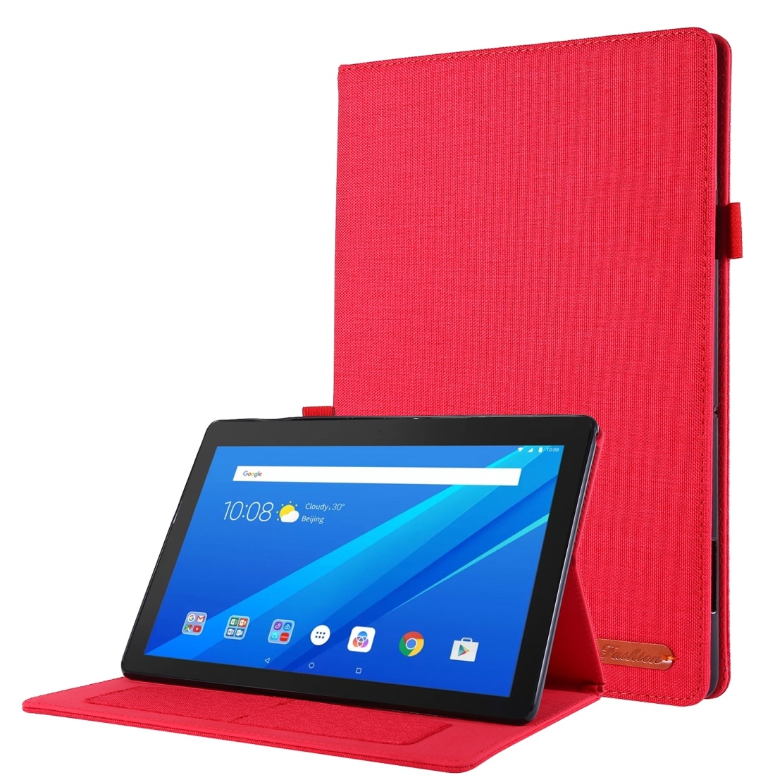 Fodral för Lenovo Tab E10 10.1 Röd textil