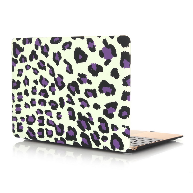  Skal fr Macbook 12-tum - Leopardmnster vit & lila