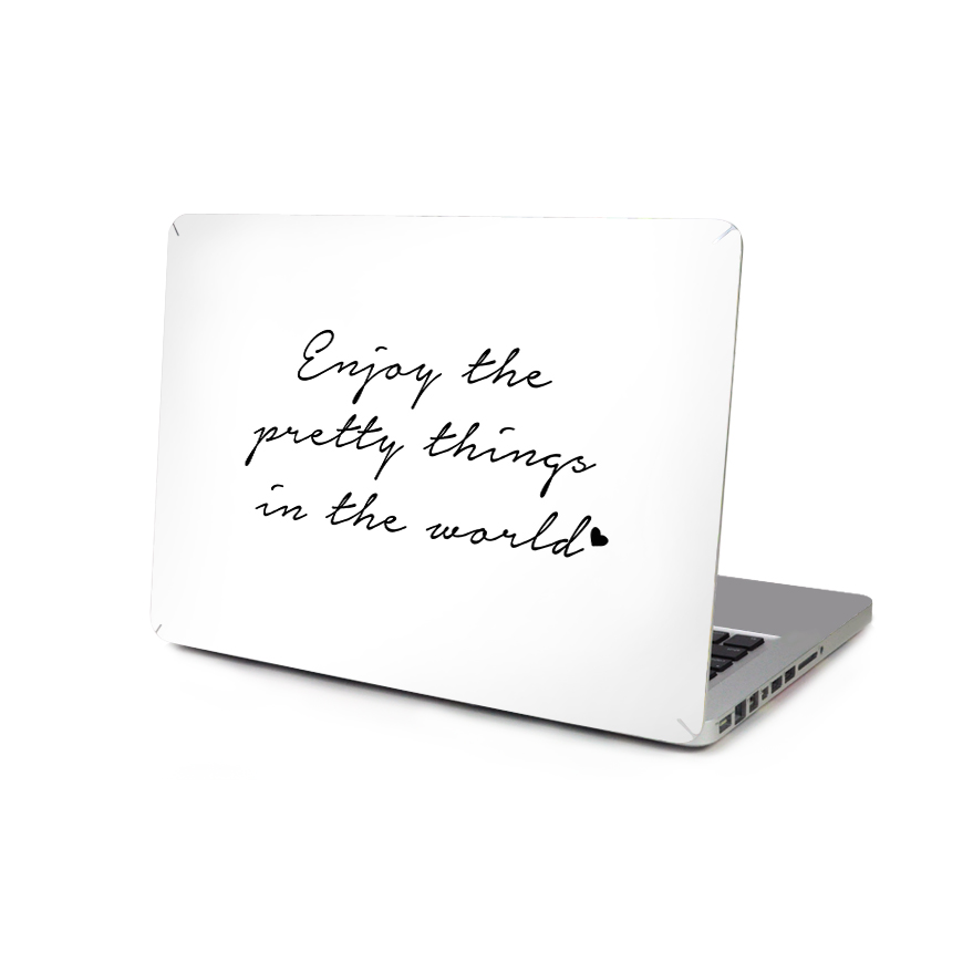  Skin fr fr Macbook 12-tum - Enjoy the pretty things in the world vit