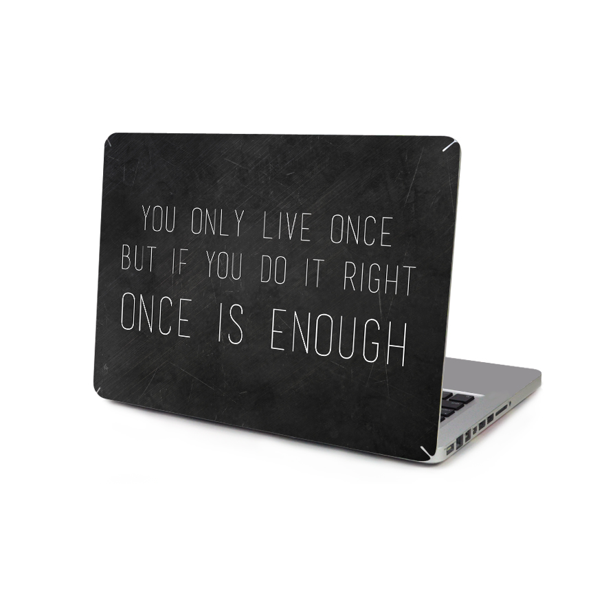  Skin fr fr Macbook 12-tum - You only live once Svart