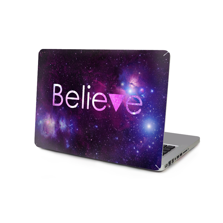  Skin fr fr Macbook 12-tum - Believe triangel rosa & bl