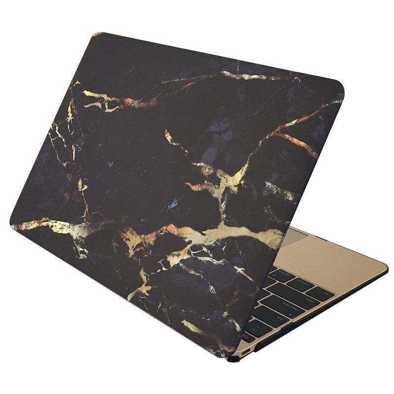 Skal för Macbook Air 11.6-tum - (A1370/A1465) - Marmor Svart & Guld