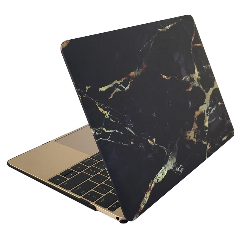 Skal för Macbook Air 11.6-tum - (A1370/A1465) - Marmor Svart & Guld