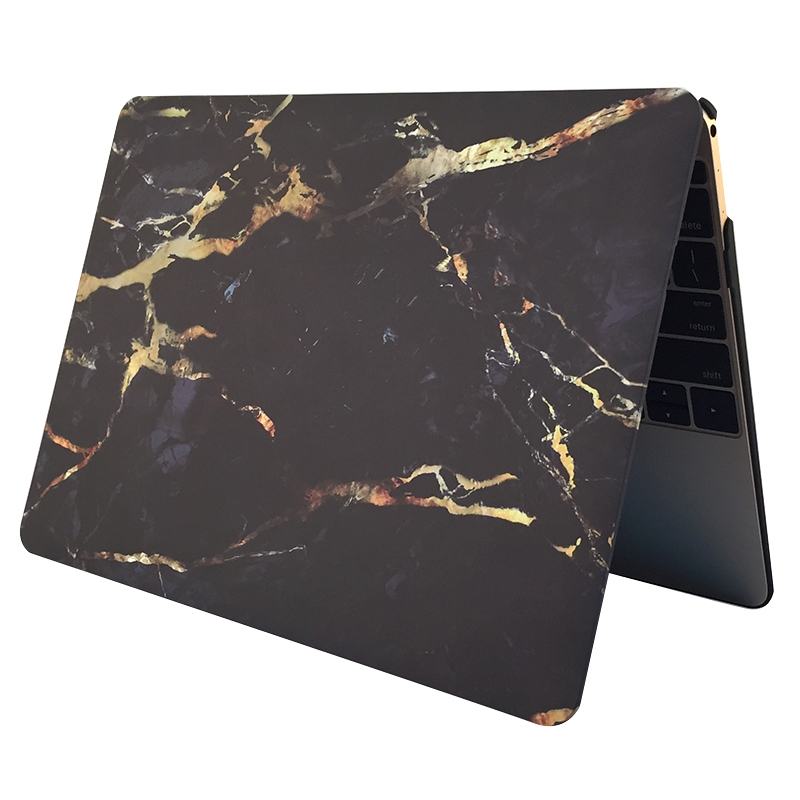 Skal för Macbook Air 11.6-tum - (A1370/A1465) - Marmor Svart & Guld