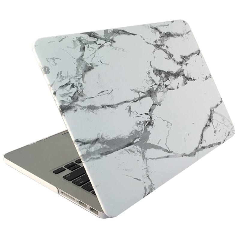 Skal för för Macbook Air 13.3-tum - (A1369/A1466) - Marmor Vit & Grå