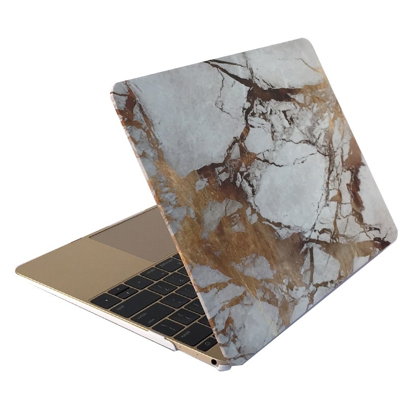 Skal för för Macbook 12-tum - Marmor vit & guld
