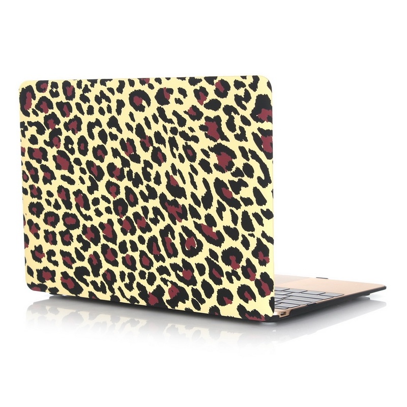Skal för Macbook 12-tum - Leopardmönster gul & brun