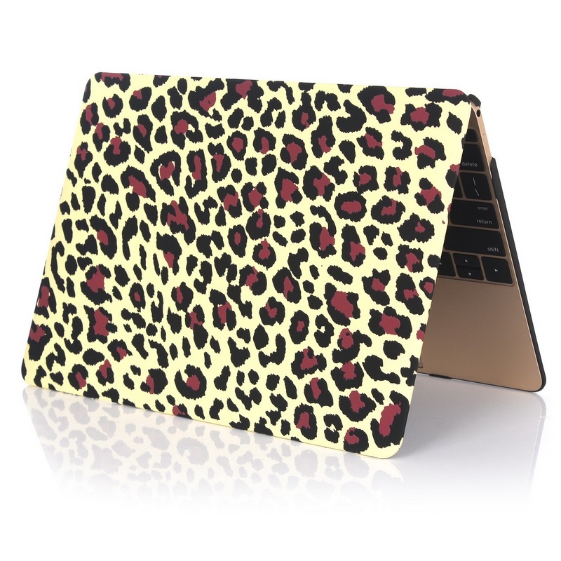 Skal för Macbook 12-tum - Leopardmönster gul & brun
