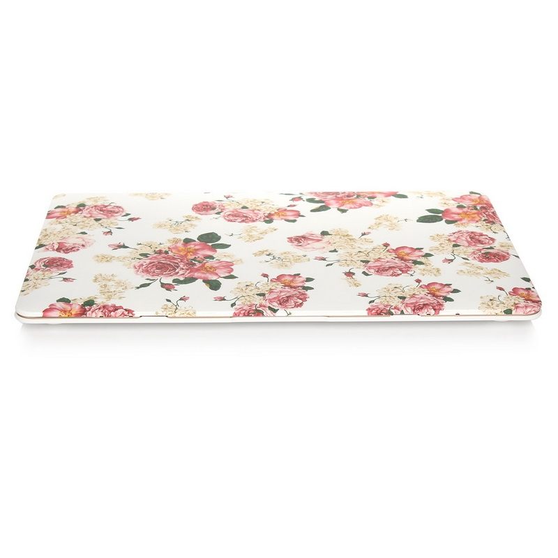 Skal för Macbook 12-tum - Vit med rosa blommor