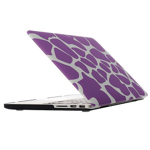 Skal för Macbook Pro Retina - Gifraffmönster vit & lila 15.4-tum