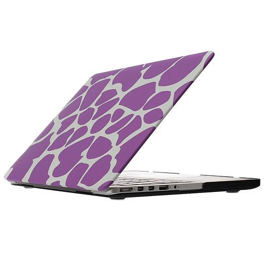 Skal för Macbook Pro Retina - Gifraffmönster vit & lila 15.4-tum