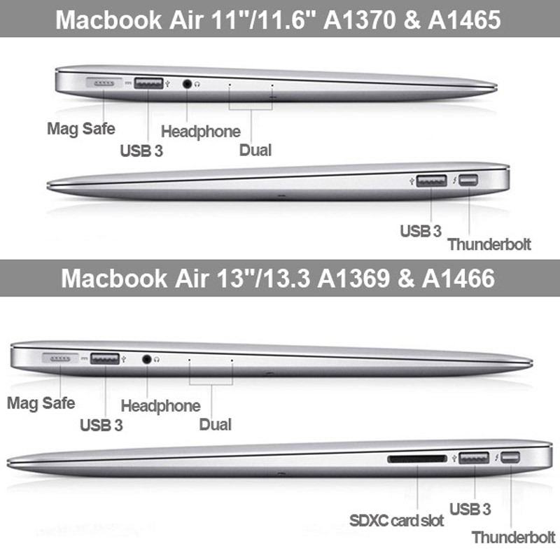  Skal fr Macbook Air 13.3-tum (A1369 / A1466) - Matt frostat Svart